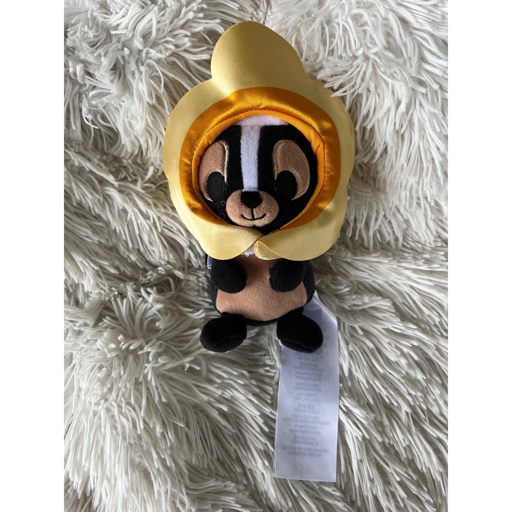 Disney Bambi Flower Plush Skunk with Yellow Flower Hood Collectible 6in